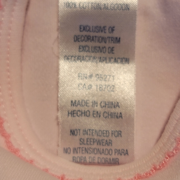ABSORBA ♡ Thick Cotton Pink Onesie w/Embroidered Pink Stitched Bébé 'n Trim 6-9M - Picture 17 of 17